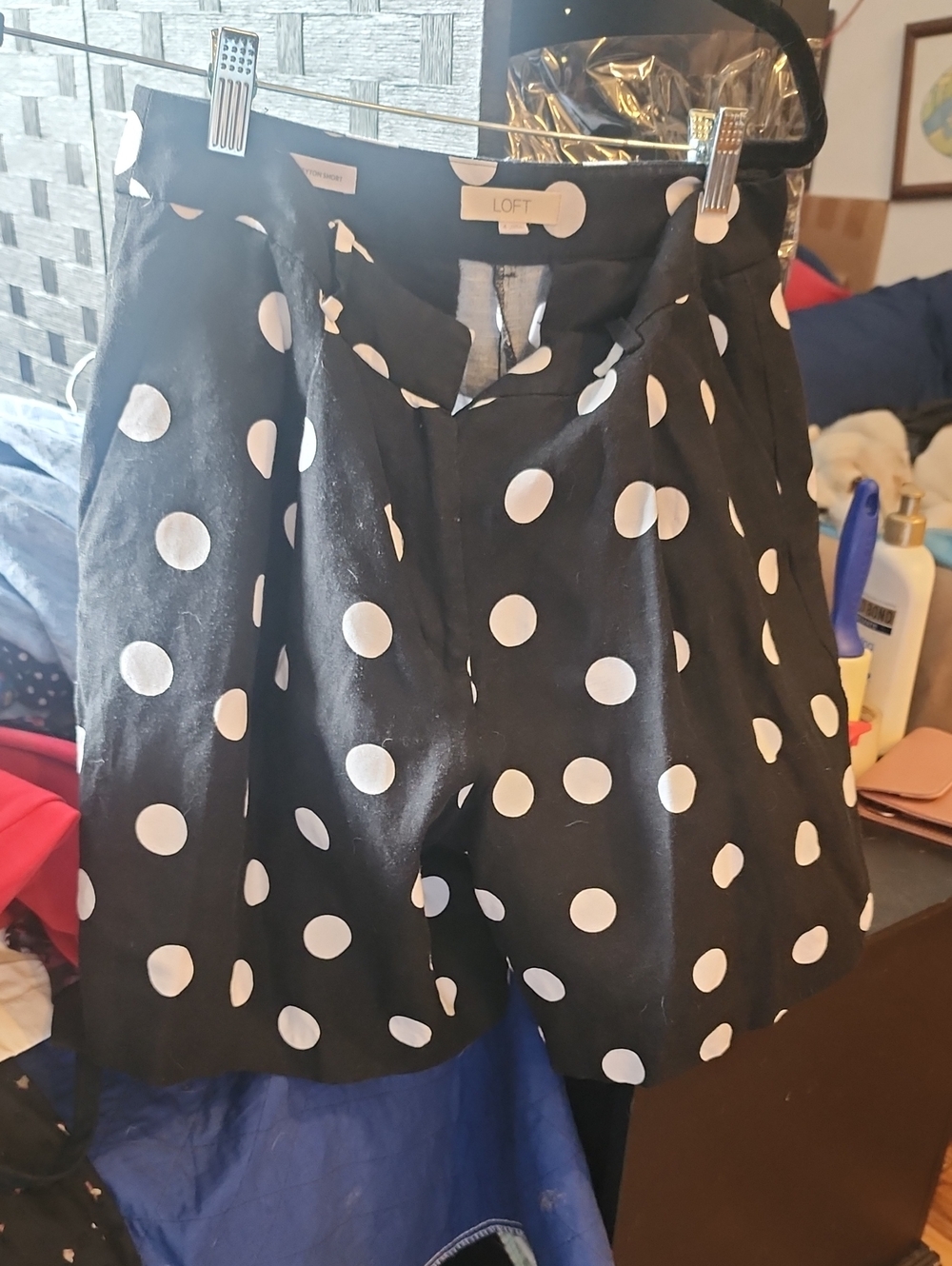 LOFT Black and White Polka Dot Shorts